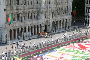 Miniatura Grand Place e famoso tapete de flores de Bruxelas